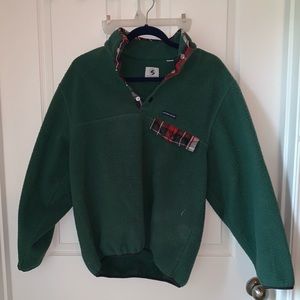 Southern proper plaid and fleece pullover